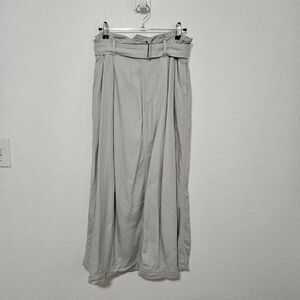 Uniqlo maxi length skirt size 28-29 elastic waist with belt linen blend